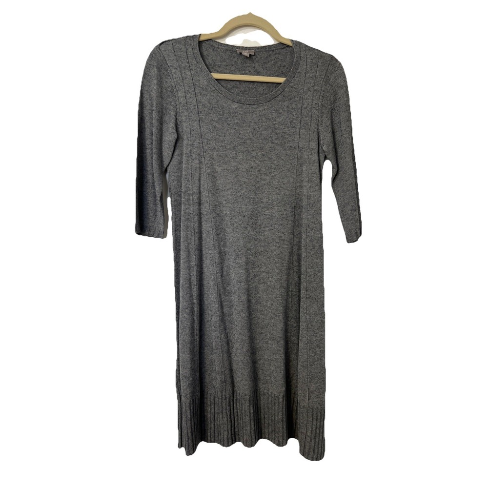 J. Jill Small Wool‎ Blend A Line 3/4 Sleeve  Grey Sweater Dress $119